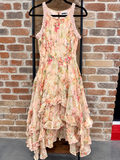 Floral Waterfall Ruffle Dress