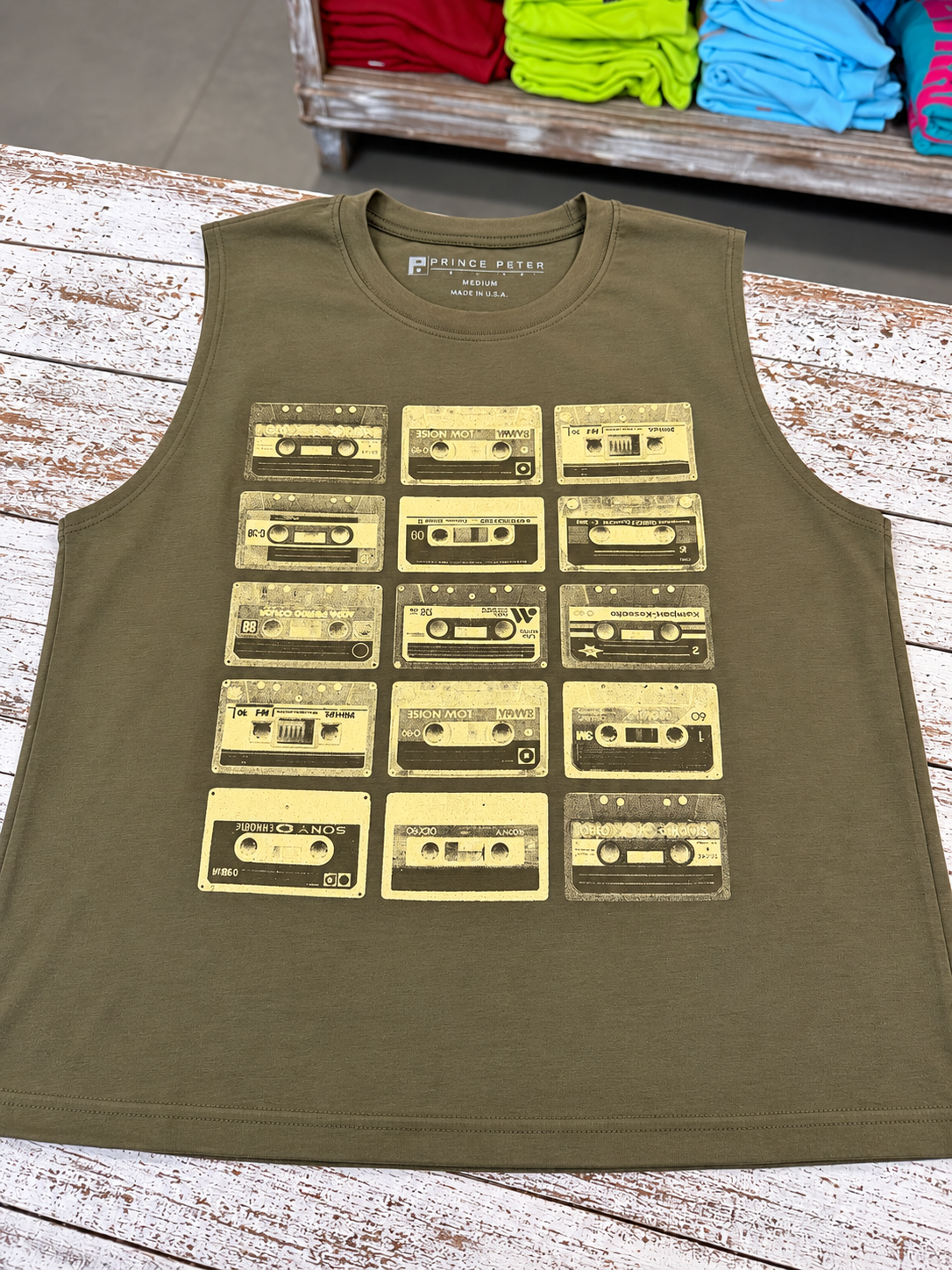 Vintage Cassette Tape Tank Green