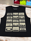 Vintage Cassette Tape tank Black