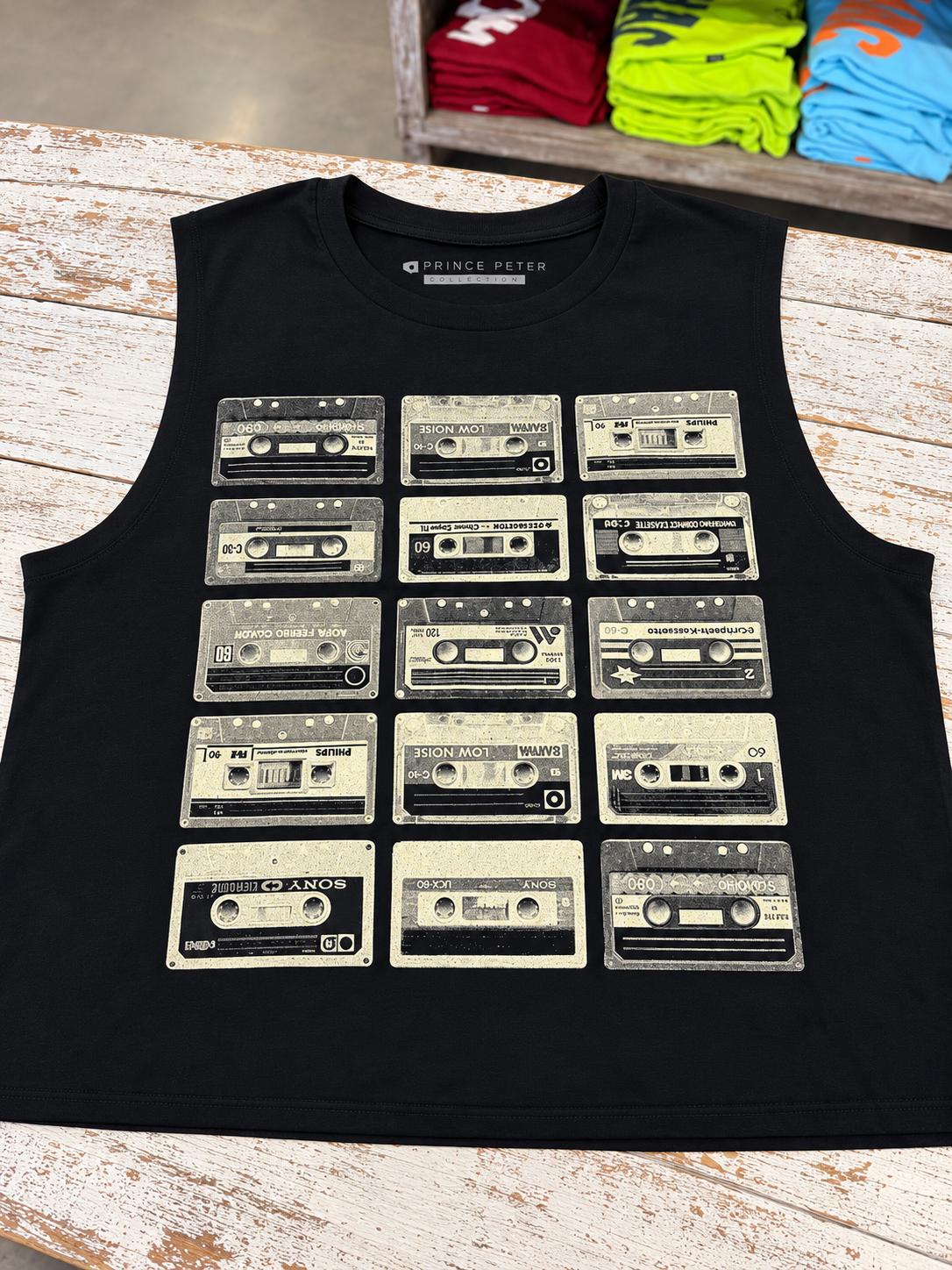 Vintage Cassette Tape tank Black