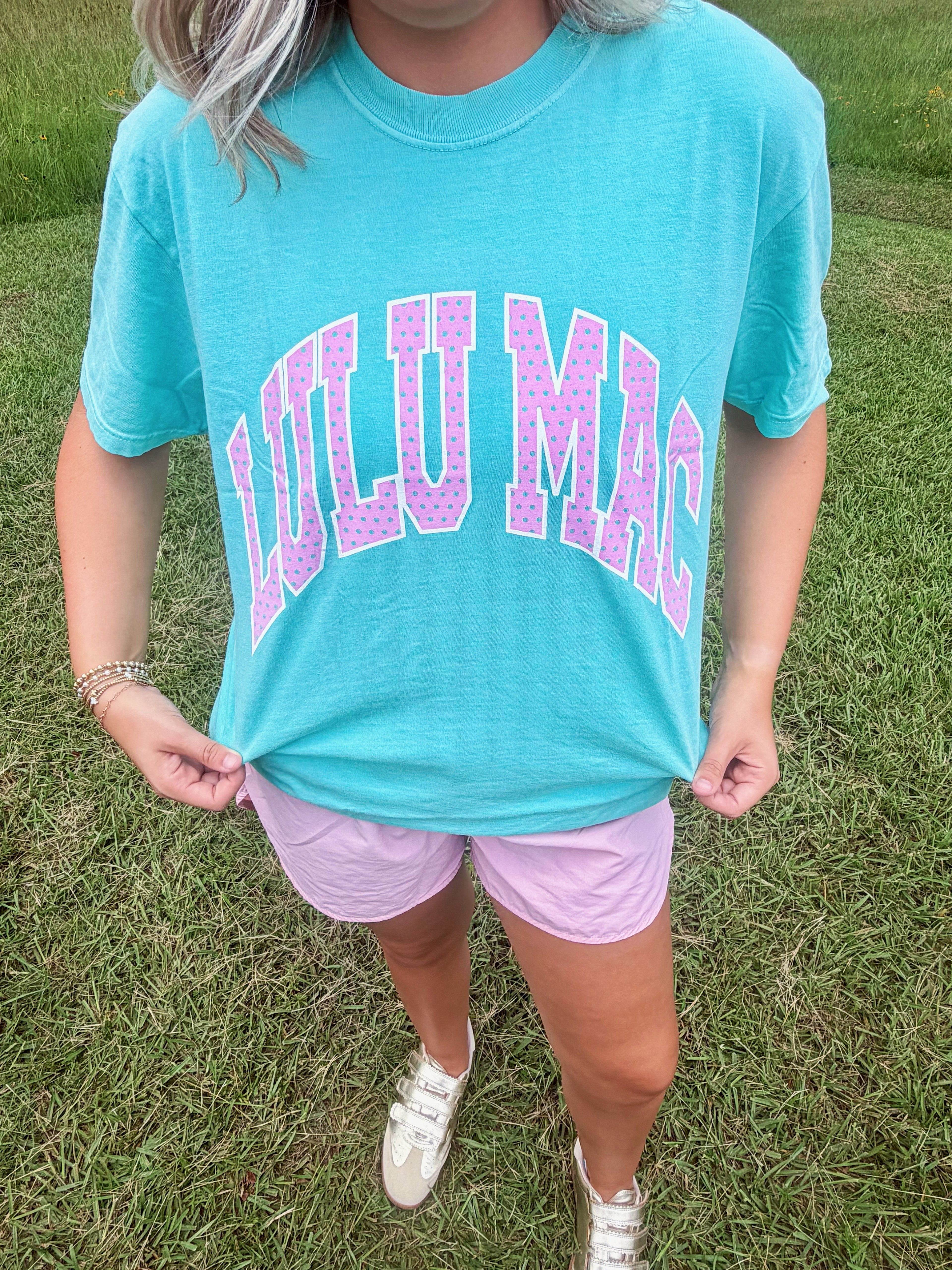 LULU MAC Polka Dot Chalky Mint Tee