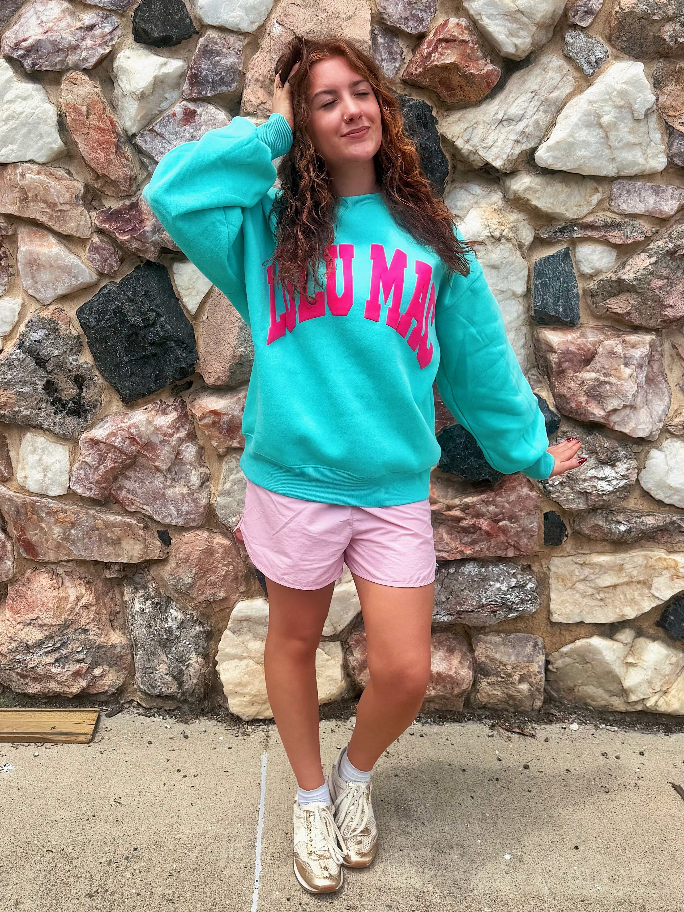 LULU MAC Mint/Hot Pink Sweater