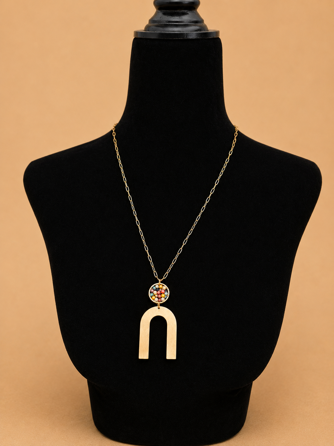 Multi Crystal/Gold 32" Necklace