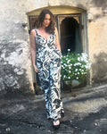 Spaghetti Strap Black & White Jumpsuit