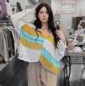 Netted Sweater Top Mint/Ivory
