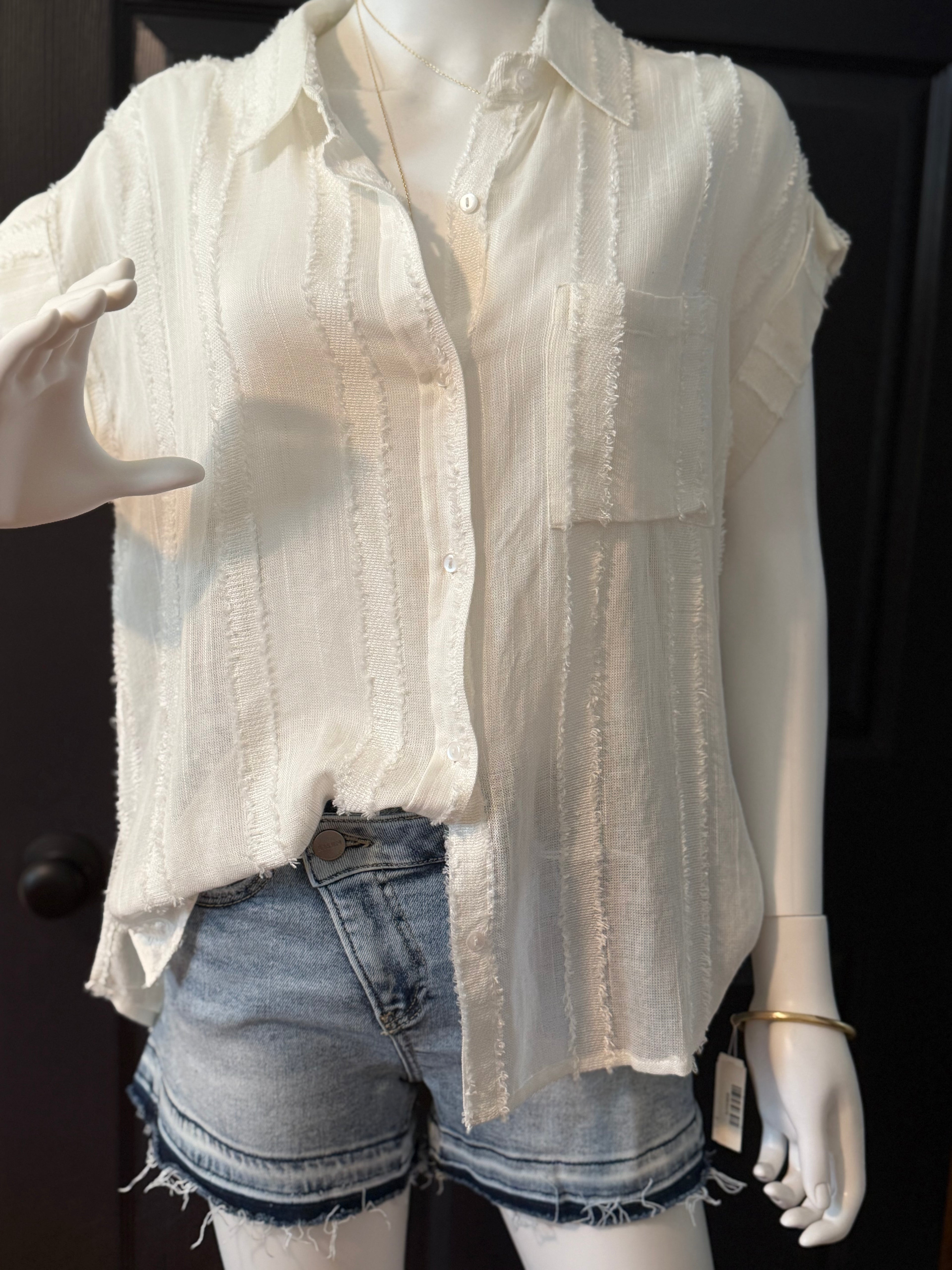 Lined with Lace Button Down