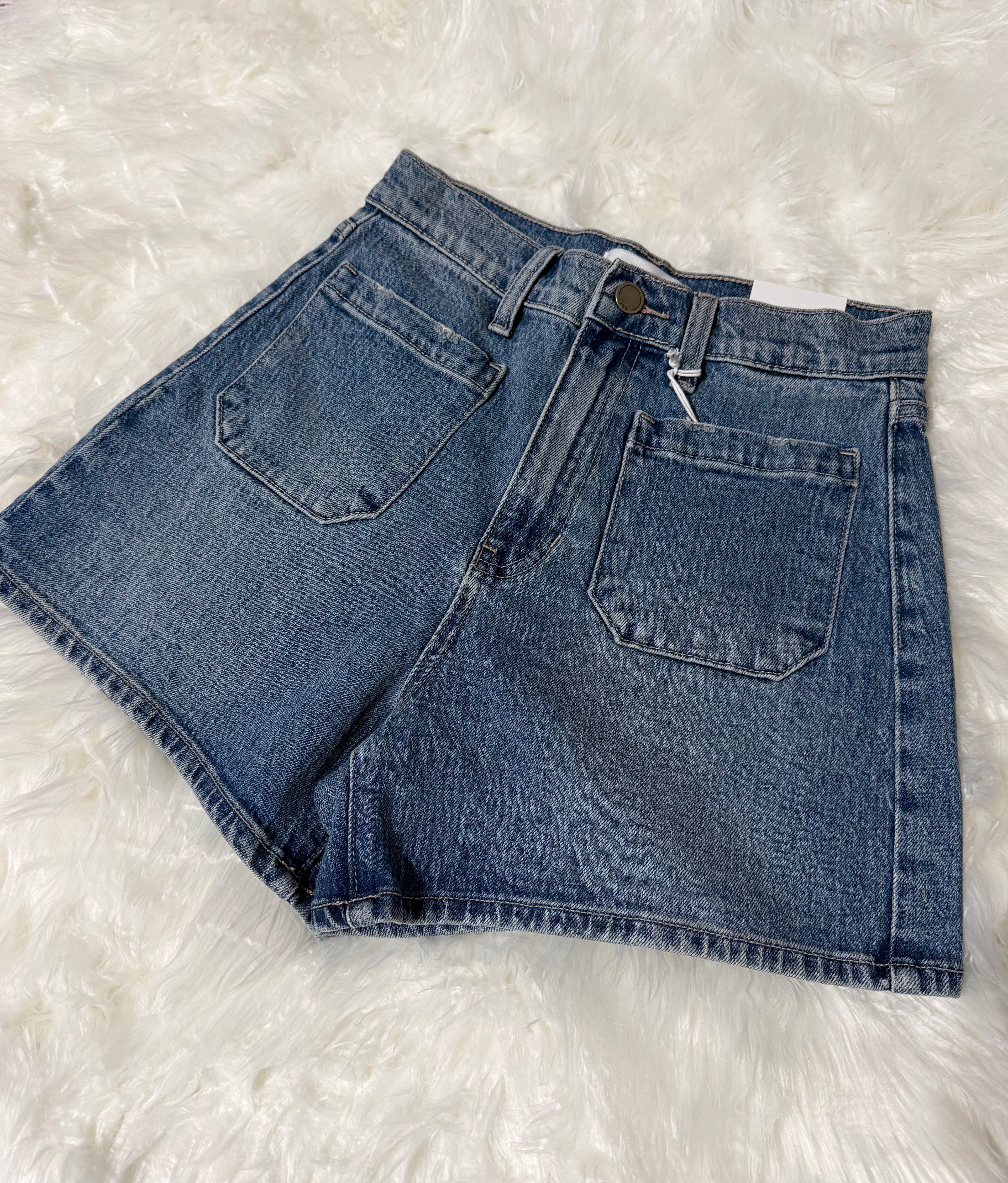Patch Pocket Denim Shorts