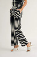 Textured Knit Black & White Pants