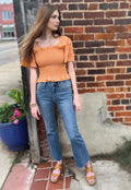 Cropped Kick Flare Jeans