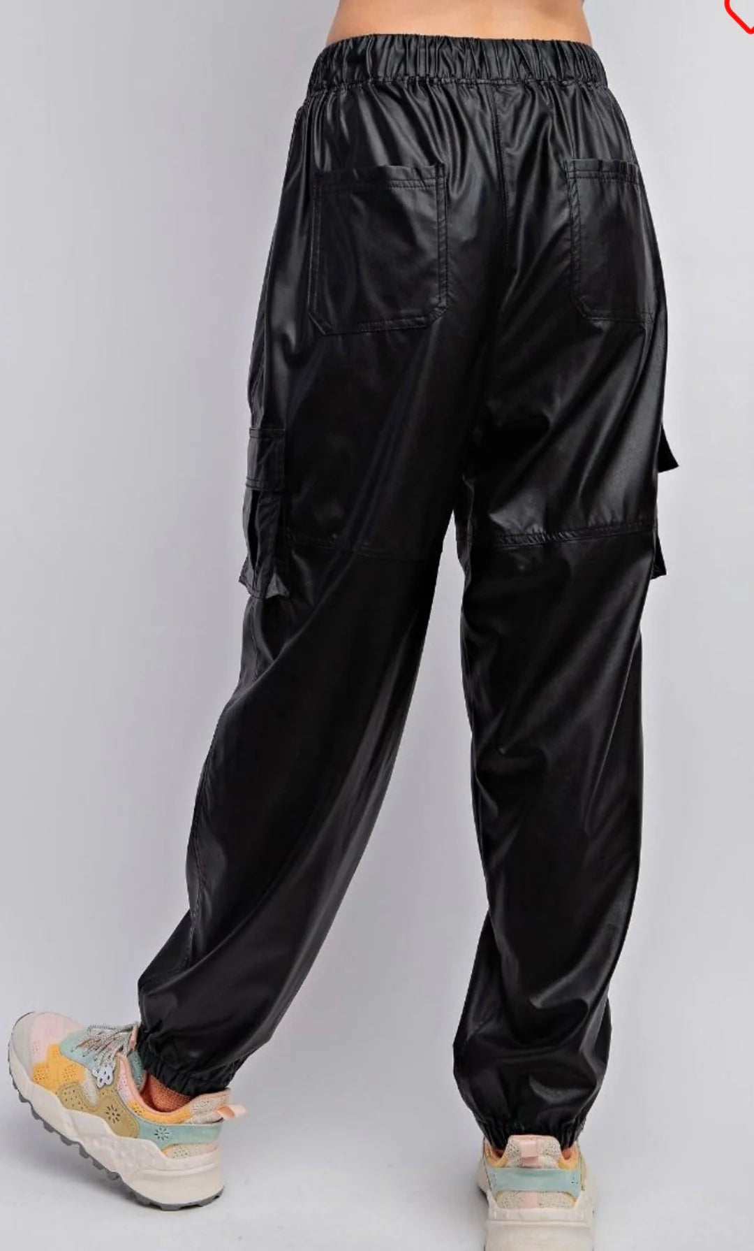 Faux Leather Cargo Joggers