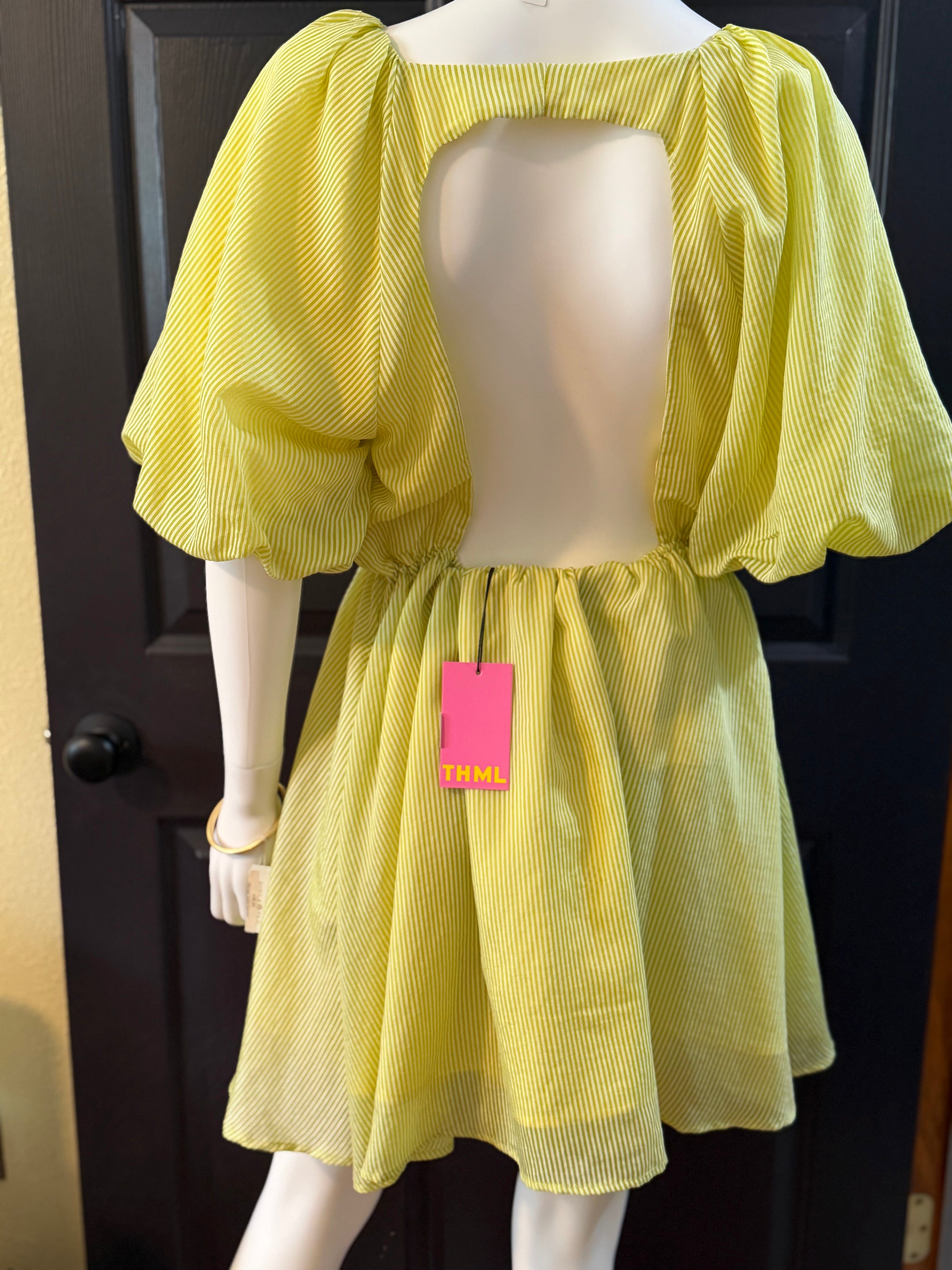 Open Back Green Dress