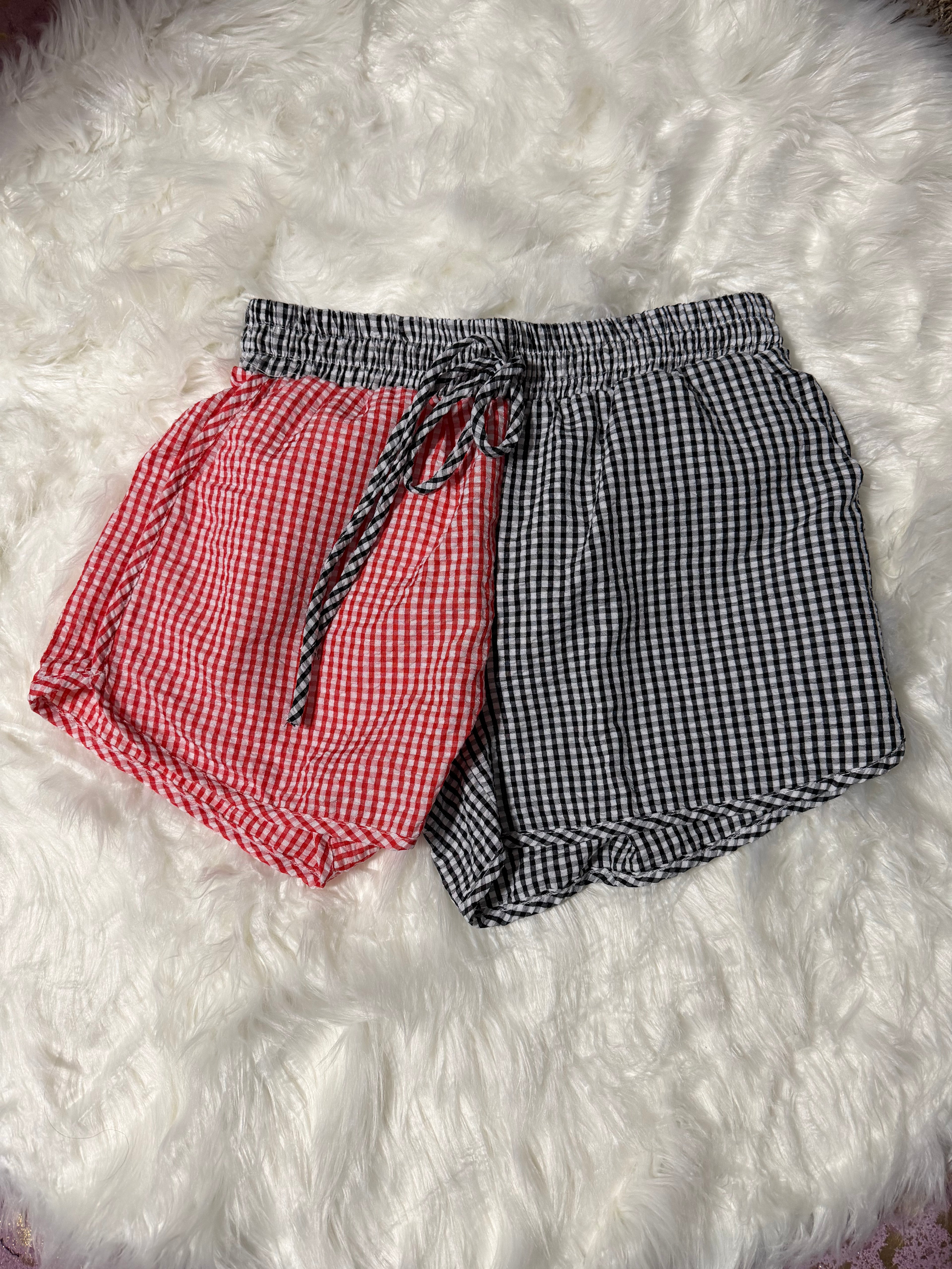 Black/Red Checkered Shorts
