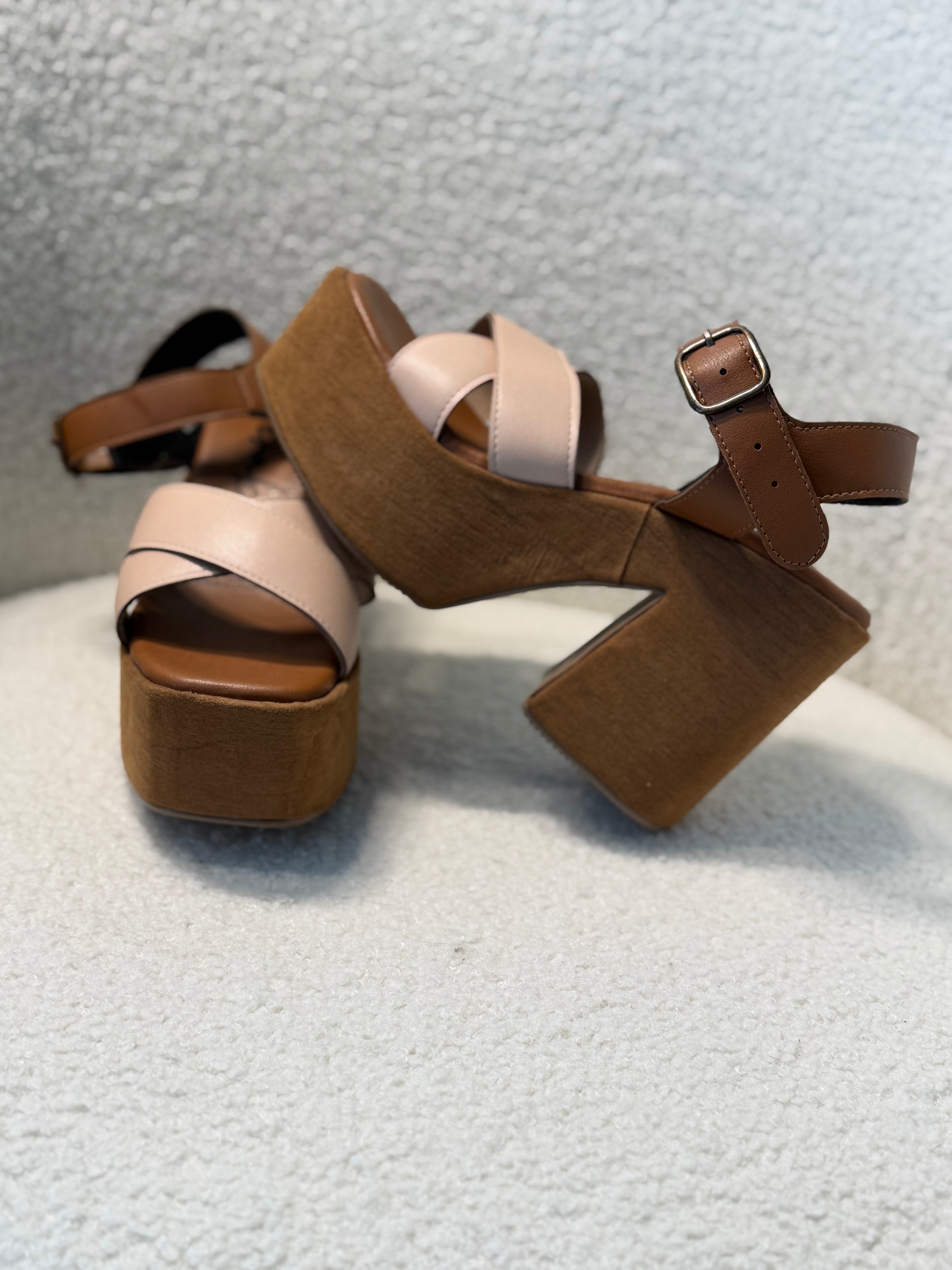 Two Tone Brown Wedge