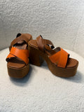 Two Tone Brown/Orange Wedge