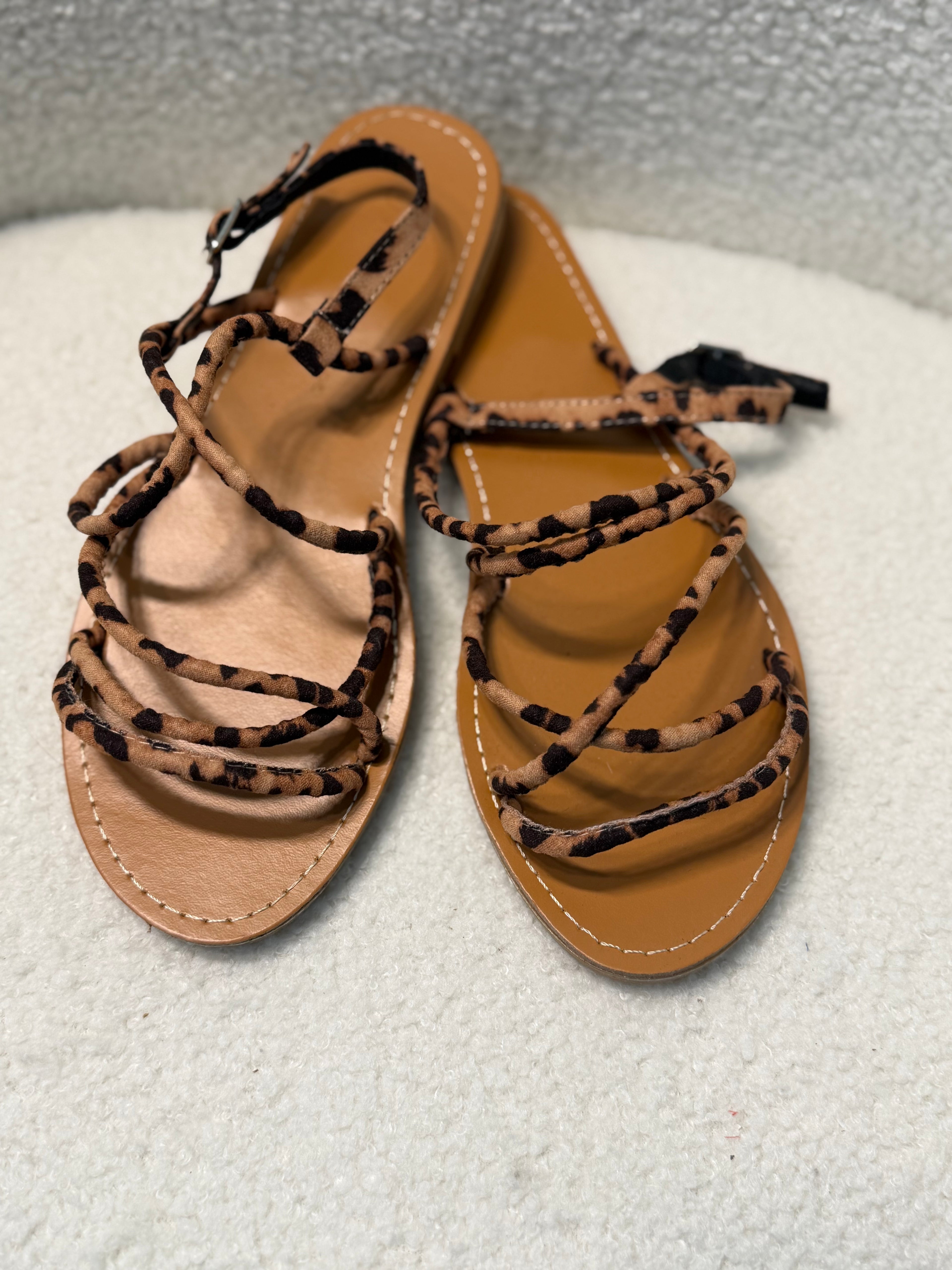 Suede Leopard Sandal