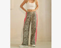 Leopard Sport Stripe Wide Leg Pant