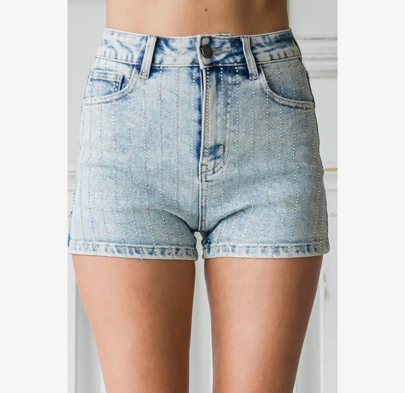 Rhinestone Denim Shorts