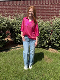 Metallic Hot Pink Blouse