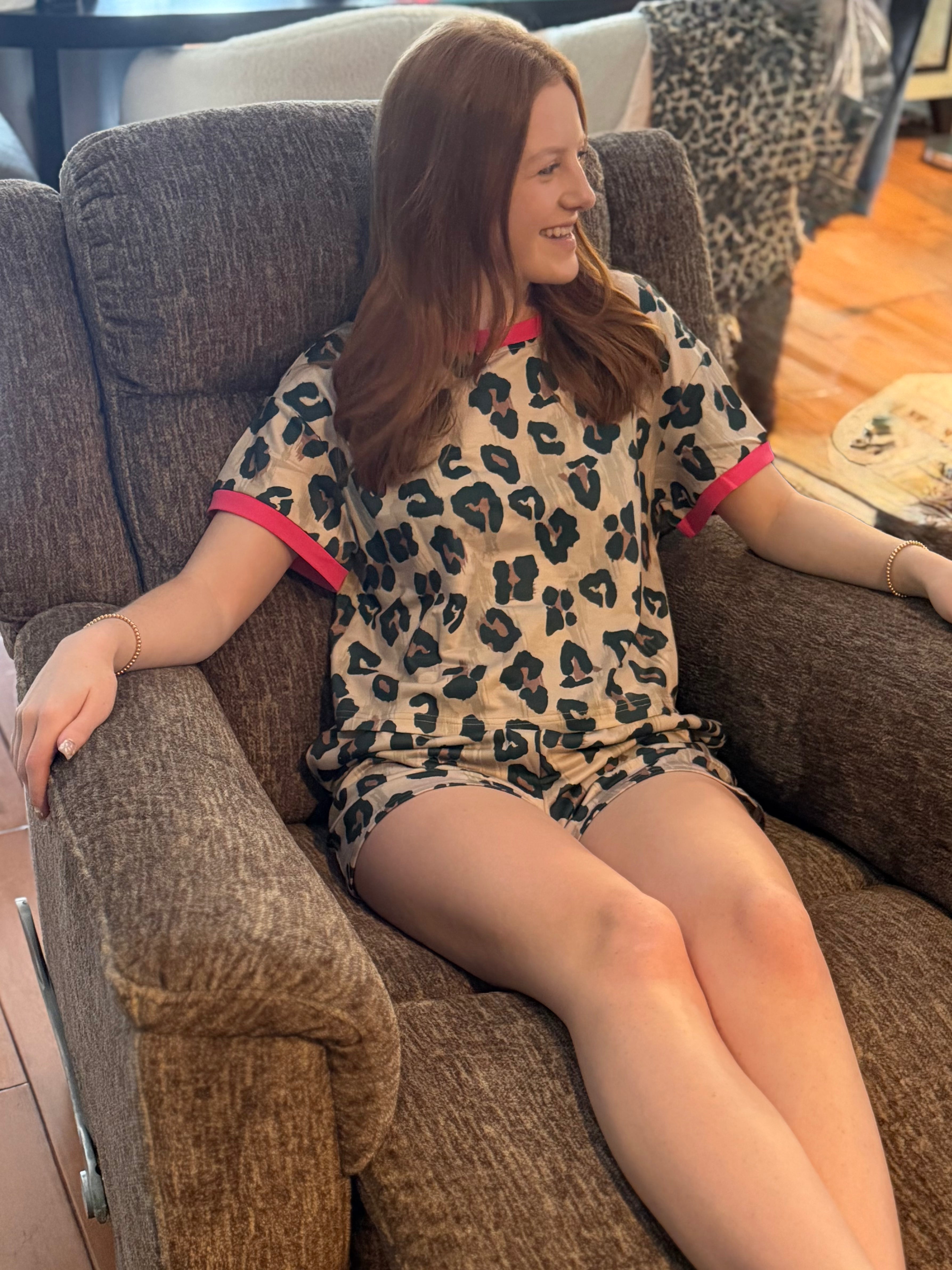 Leopard and Pink Casual Set