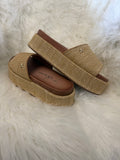 Woven Beige Platform Sandal