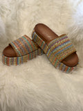 Multi Color Platform Sandal