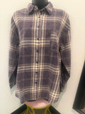 Plaid Boxy Button Down Navy
