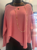 Dear John Pink Long Sleeve Textured Sweatshirt