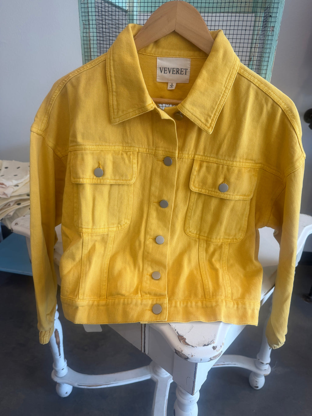 Rhinestone Fringe Back Denim Jacket
