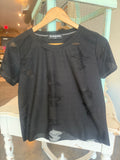 Black Vintage Distressed Tee