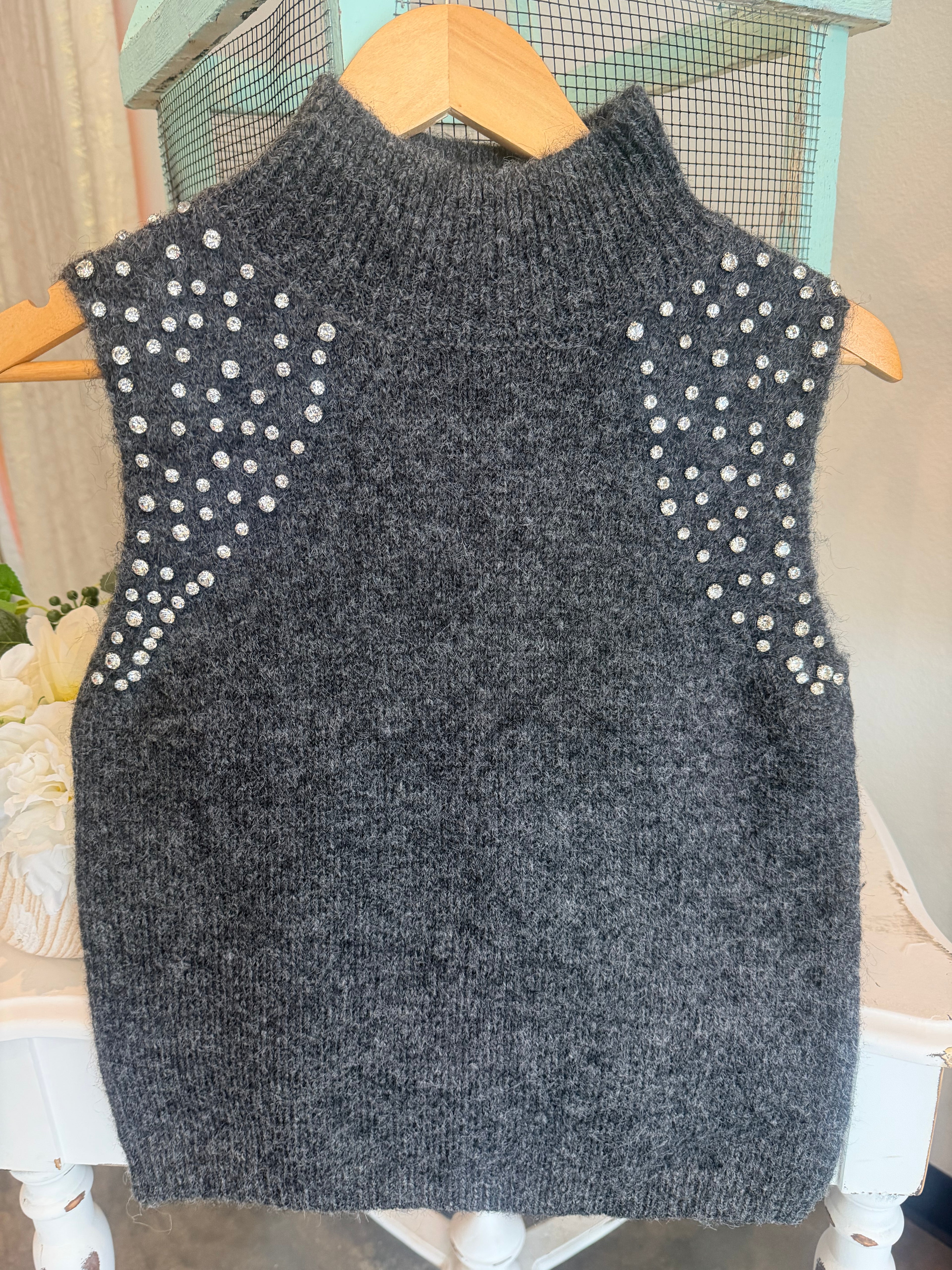 Rhinestone Sweater Tank