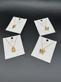 Gold Bubble Initial Necklace