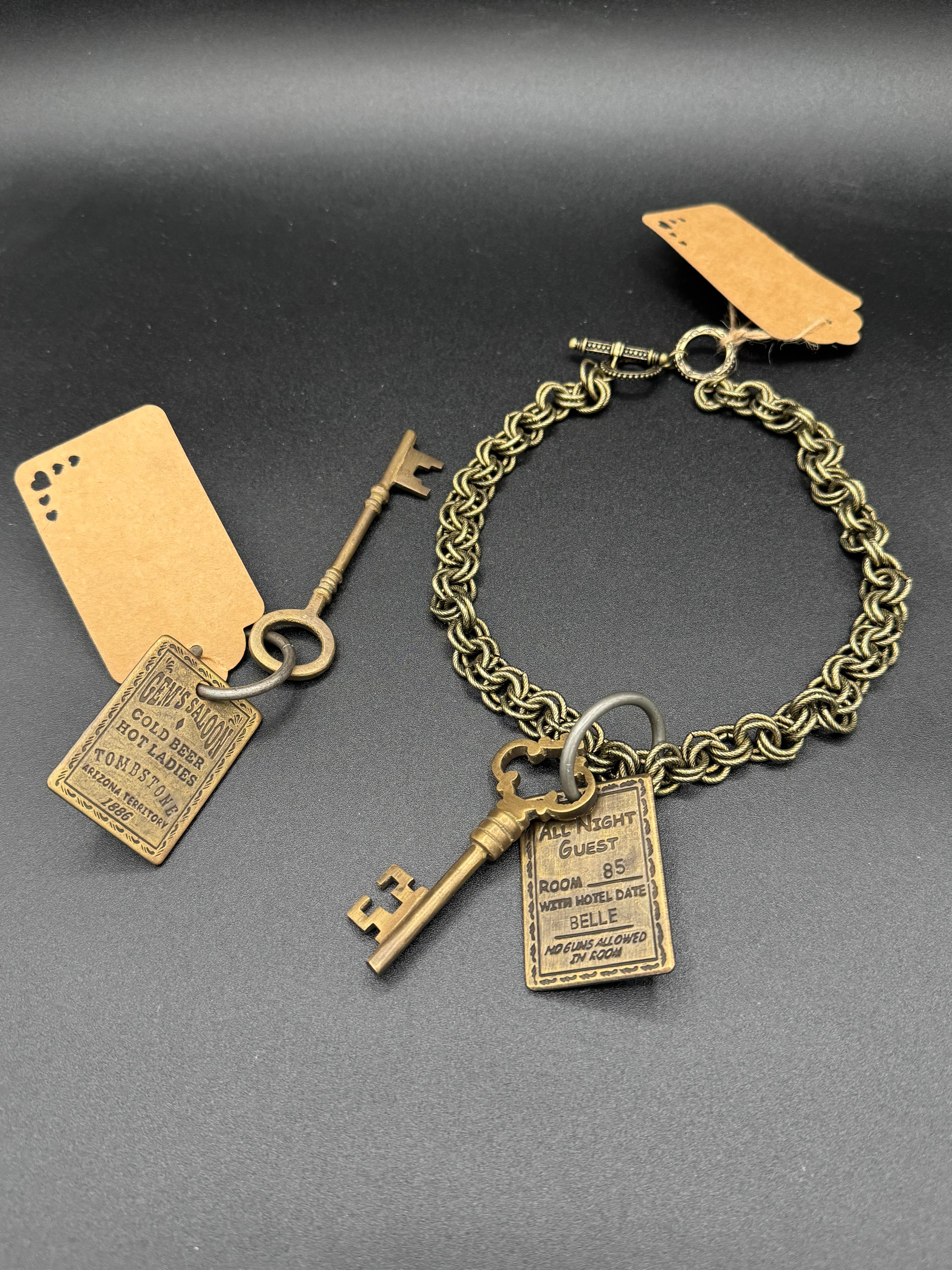 Hotel Key Charm Necklace w/ Additional Charm