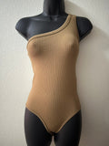 Caramel One Shoulder Bodysuit