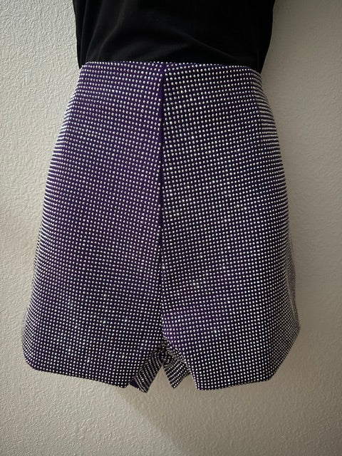 Rhinestone Shorts Purple