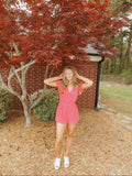 Ruffle Sleeve Textured Romper