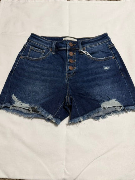 Mid Rise Button Down Shorts