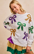 Mardi Gras Sequin Bow Top