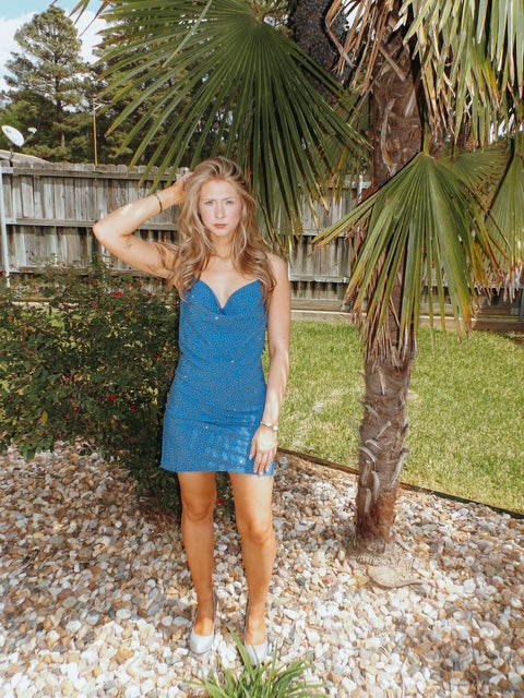 Cowl Neck Woven Studded Cami Dress